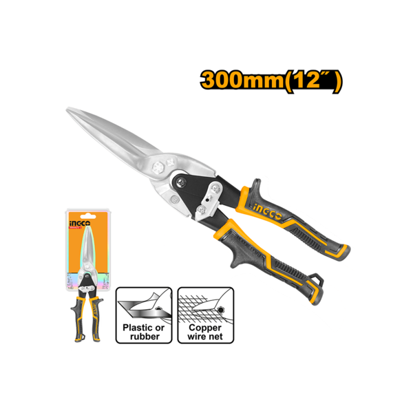 0038451_tunuqis-sachreli-makrateli-300-mm-ingco-htsn0112s_600 مقص صاج 12 بوصه - HTSN01125 - الصورة 1