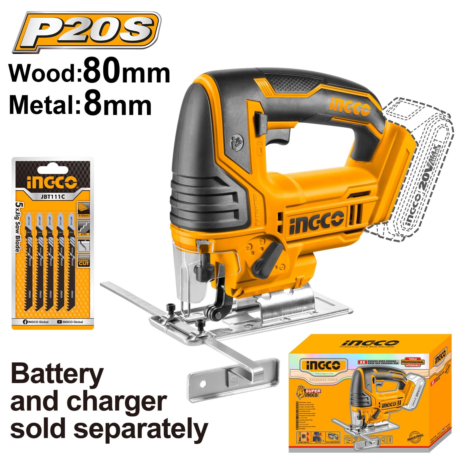 CJSLI8501 اركت بطاريه 20 فولت بدون بطاريه - الصورة 1