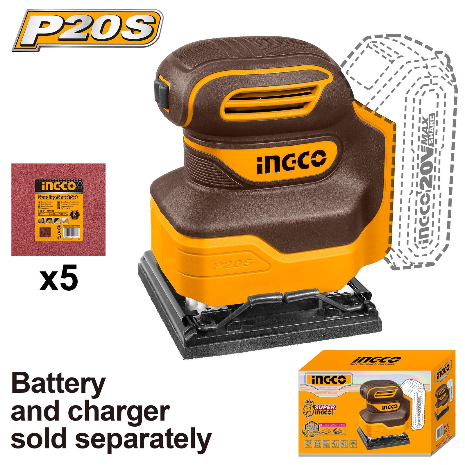 CSHSLI2014 صنفره 20 فولت بدون بطاريه CSHSLI2014 - الصورة 1